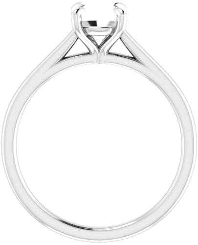 14K White  6 mm Round Solitaire Engagement Ring Mounting (2)