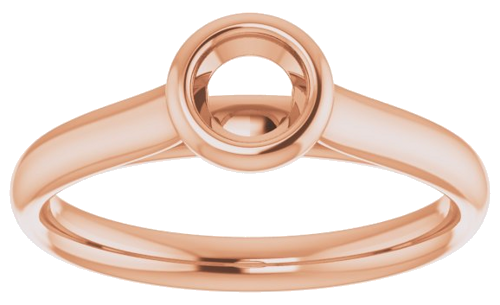 Sužadėtuvių Žiedas „Bezel-Set Solitaire“ 585 Rožinis Aukso Round 4.4mm (3)