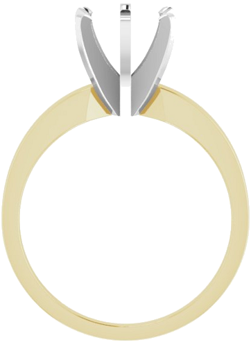 Sužadėtuvių Žiedas „Solitaire“ 585 Baltojo Ir Geltonojo Aukso Round 7.3mm x 7.7mm (2)