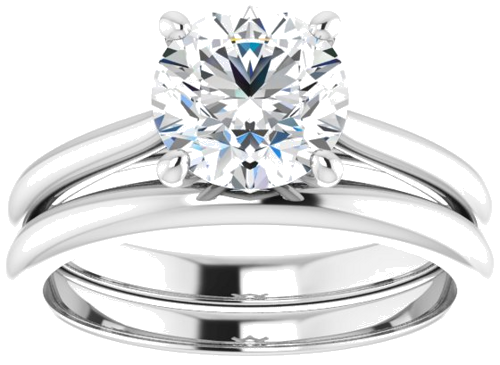 14K White 7.4 mm Round Solitaire Engagement Ring Mounting (8)