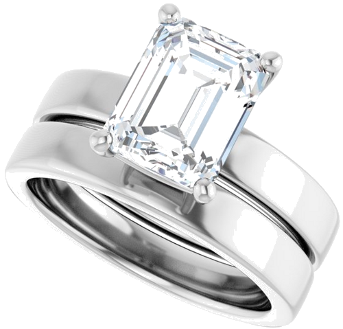 Sužadėtuvių Žiedas „Solitaire“ 585 Baltojo Aukso Emerald 9mm x 7mm (10)