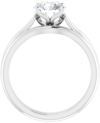 14K White  7 mm Round Solitaire Engagement Ring Mounting (7)