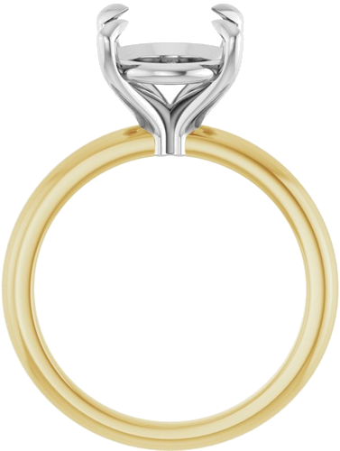 14K Yellow White 12x10 mm Oval Solitaire Engagement Ring Mounting (1)