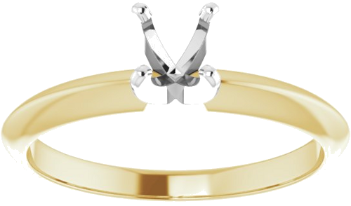 Sužadėtuvių Žiedas „Light Solitaire“ 585 Baltojo Ir Geltonojo Aukso Round 4.2mm x 4.9mm (3)