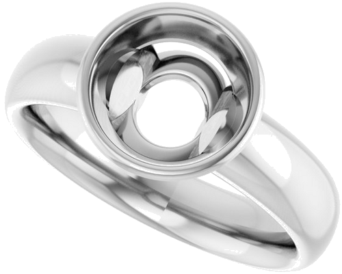 Sužadėtuvių Žiedas „Bezel-Set Solitaire“ 585 Baltojo Aukso Round 8.2mm (5)