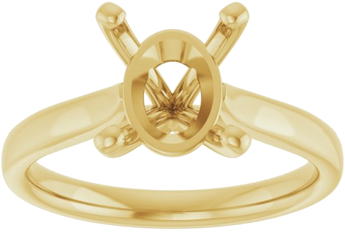 14K Yellow 10x8 mm Oval Engagement Ring Mounting (3)