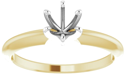 Sužadėtuvių Žiedas „Solitaire“ 585 Baltojo Ir Geltonojo Aukso Round 5mm x 5.3mm (3)