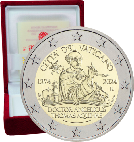 2024 Vatican Saint Thomas Aquinas 2 Euro PROOF Coin (1)