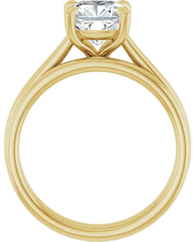 14K Yellow  7 mm Cushion Solitaire Engagement Ring Mounting (7)