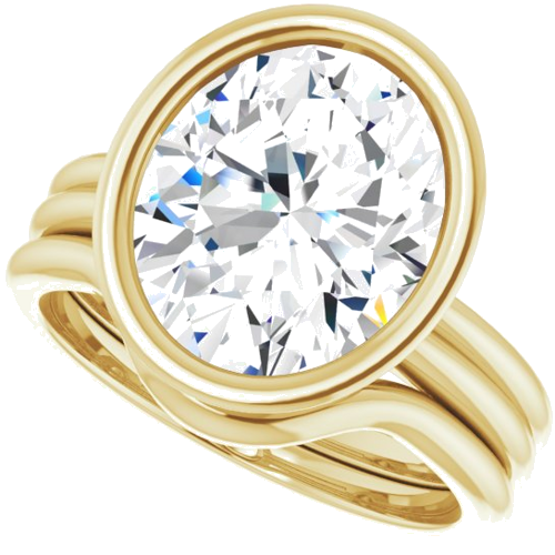 Sužadėtuvių Žiedas „Bezel-Set Solitaire“ 10k yellow gold Oval 12mm x 10mm (10)