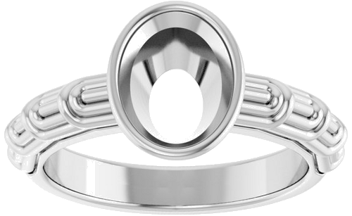 Sužadėtuvių Žiedas „Solitaire“ 585 Baltojo Aukso Oval 9mm x 7mm (3)