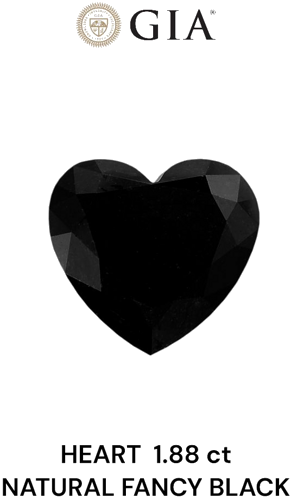 1.88 carat Fancy Black-VVS2 Natūralus Heart Deimantas (1)