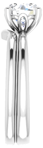 Sužadėtuvių Žiedas „Solitaire“ 585 Baltojo Aukso Round 7mm (9)