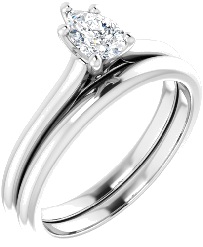 10K White 6x4 mm Pear Solitaire Engagement Ring Mounting (6)