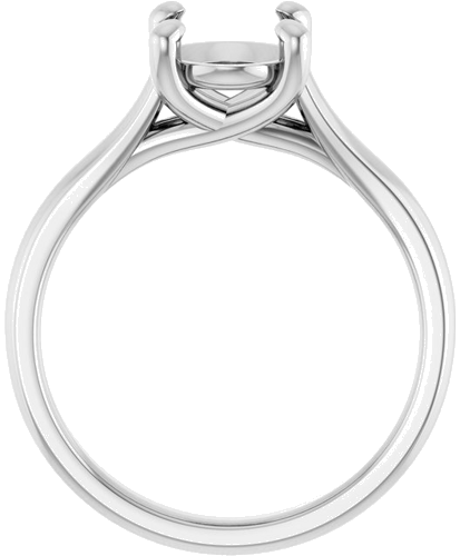 14K White 9x7 mm Oval Solitaire Engagement Ring Mounting (2)