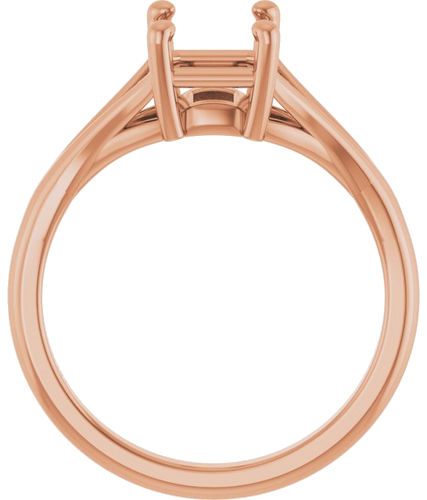 Sužadėtuvių Žiedas „Split Shank“ 585 Rožinis Aukso Emerald 8mm x 6mm (2)