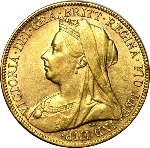 Соверен королевы Виктории с вуалью Великобритания золотая монета (1)