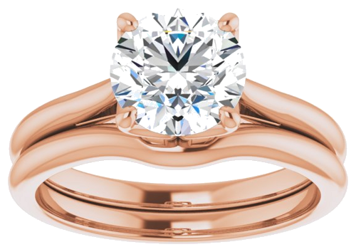 Sužadėtuvių Žiedas „Solitaire“ 14k rose gold Round 7.4mm (8)