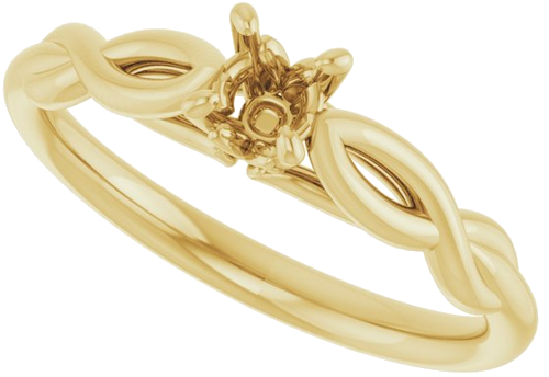 14K Yellow  4.1 mm Round Solitaire Engagement Ring Mounting (5)