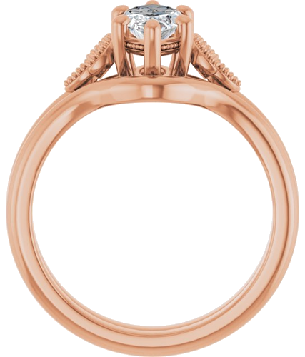 Sužadėtuvių Žiedas „Solitaire“ 417 Rožinis Aukso Marquise 10mm x 5mm (7)