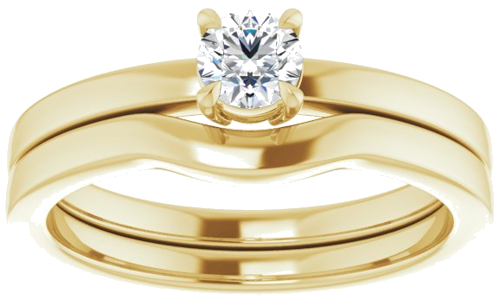 14K Yellow 4.1 mm Round Solitaire Engagement Ring Mounting (8)