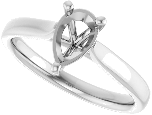 Sužadėtuvių Žiedas „Solitaire“ 585 Baltojo Aukso Pear Shape 8mm x 5mm (5)