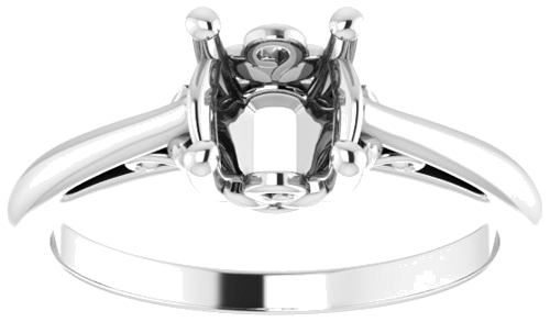 14K White 6.5 mm Round Solitaire Engagement Ring Mounting (3)