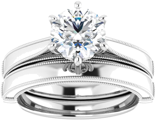 Platinum  7 mm Round Solitaire Engagement Ring Mounting (8)