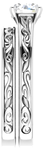 Sužadėtuvių Žiedas „Scroll Solitaire“ 925 Sidabro Round 6mm (9)