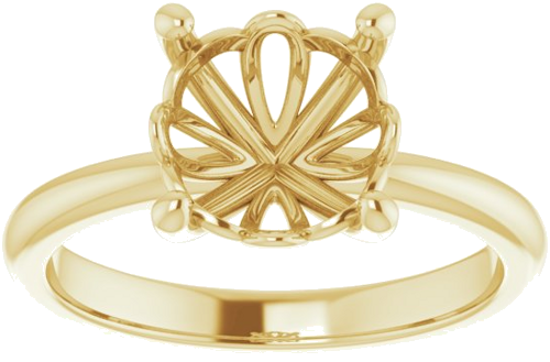 14K Yellow 8.8 mm Round Solitaire Engagement Ring Mounting (3)