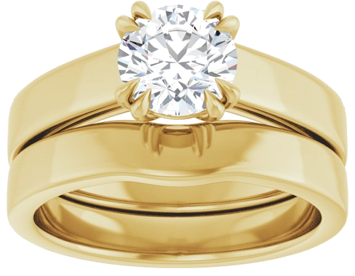 10K Yellow 6.5 mm Round Engagement Ring Mounting (8)