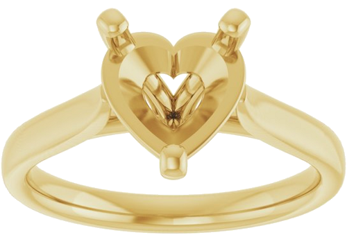Sužadėtuvių Žiedas „Solitaire“ 585 Geltonojo Aukso Heart Shape 8mm (3)
