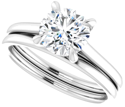 14K White  7 mm Round Solitaire Engagement Ring Mounting (10)