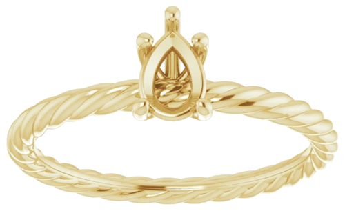 Sužadėtuvių Žiedas „Solitaire“ 585 Geltonojo Aukso Pear Shape 6mm x 4mm (3)