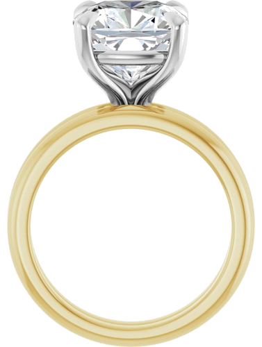 Sužadėtuvių Žiedas 585 Baltojo Ir Geltonojo Aukso Cushion 10mm (6)