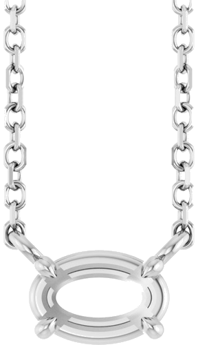 Sterling Silver 6x4 mm Oval 18  Necklace Mounting (1)