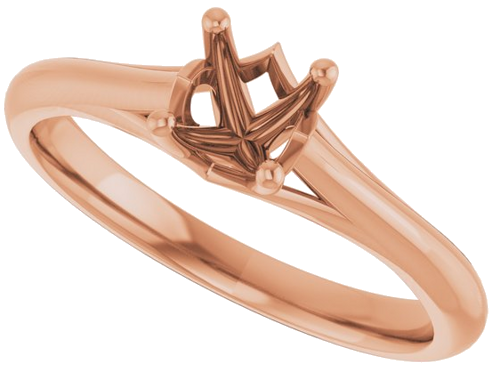 14K Rose 5.2 mm Round Solitaire Engagement Ring Mounting (5)