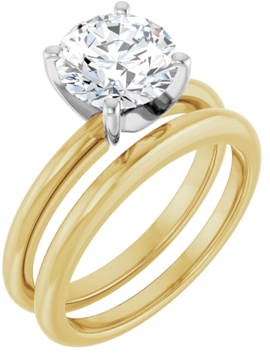 Sužadėtuvių Žiedas „Solitaire“ 585 Baltojo Ir Geltonojo Aukso Round 8mm (6)