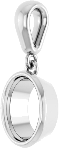 Sterling Silver  8x6 mm Oval Pendant Mounting (2)