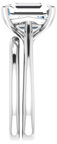 14K White 10x8 mm Emerald Solitaire Engagement Ring Mounting (9)