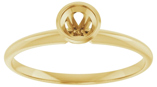 14K Yellow 4.1 mm Round Solitaire Engagement Ring Mounting (3)