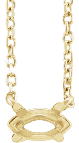14K Yellow 6x3 mm Marquise Solitaire 16-18  Necklace Mounting (1)