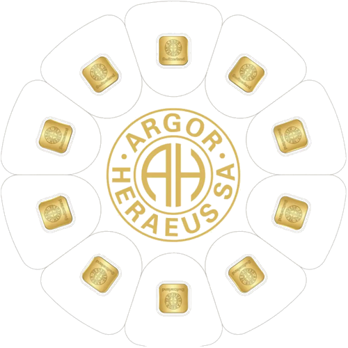 10 x 1 g Multidisc (Aukso sėklos) Investicinio aukso luitai Argor-Heraeus (1)