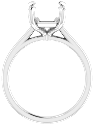 Platinum  10x8 mm Emerald Solitaire Engagement Ring Mounting (2)