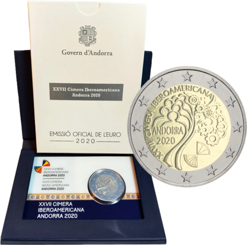 2020 Andora XXVII Ibero Amerikos viršūnių susitikimas 2 eurų PROOF moneta (1)