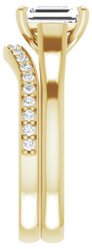 Sužadėtuvių Žiedas „Solitaire“ 585 Geltonojo Aukso Emerald 7mm x 5mm (9)