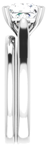 Sužadėtuvių Žiedas „Solitaire“ 585 Baltojo Aukso Square 6.5mm (9)