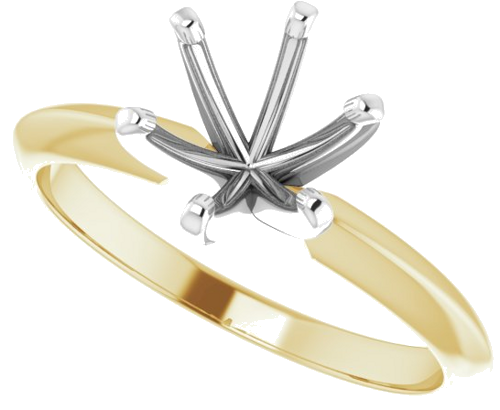 Sužadėtuvių Žiedas „Light Solitaire“ 585 Baltojo Ir Geltonojo Aukso Round 6.6mm x 7.2mm (5)