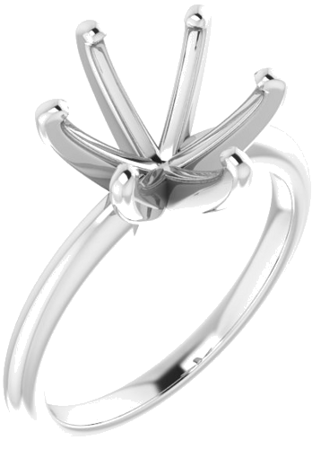 Sužadėtuvių Žiedas „Solitaire“ 585 Baltojo Aukso Round 10mm (1)