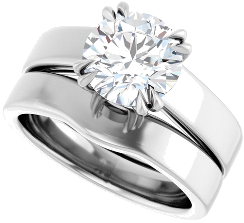 10K White 8 mm Round Engagement Ring Mounting (10)